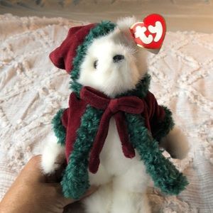 TY Klaus Bear Plush Sleigh What 2000 White Polar